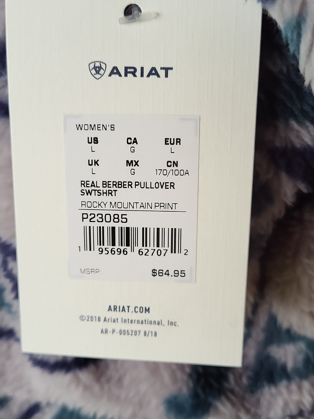 NWT Women’s Ariat R.E.A.L. Berber Pullover Sweatshirt - Picture 7 of 12